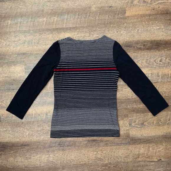 Nautica | Black Striped Half Sleeve Top - Picture 2 of 4